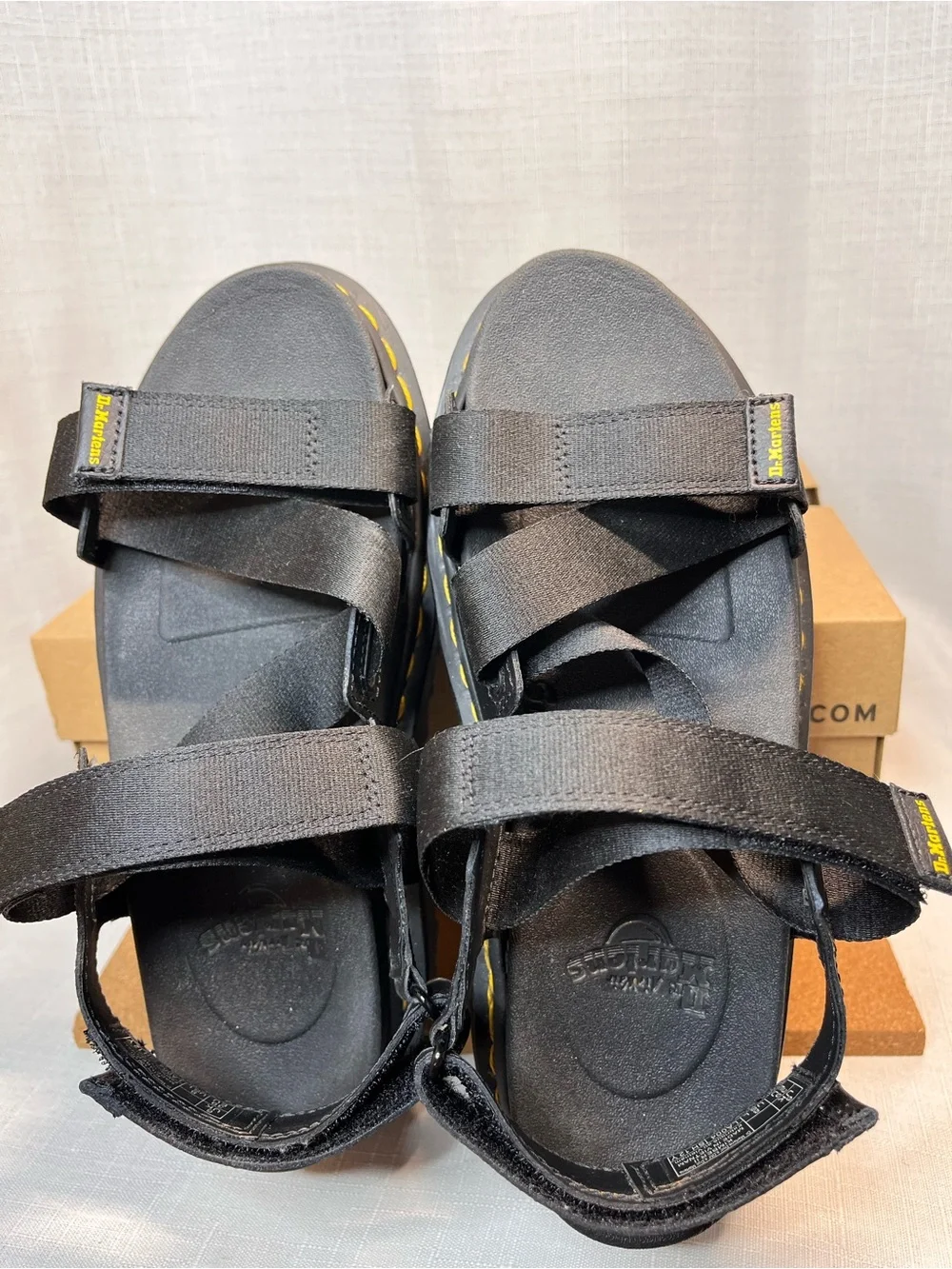 Dr. Martens Kimber II Platform Sandals Black Athena Webbing Size US 8